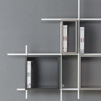 Libreria da parete sospesa in metallo design moderno Etere comp-35 2