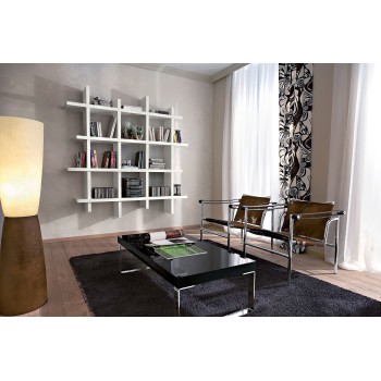 Libreria da parete componibile bianco opaco Gilmar 2