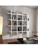 Libreria da parete componibile bianco opaco Gilmar