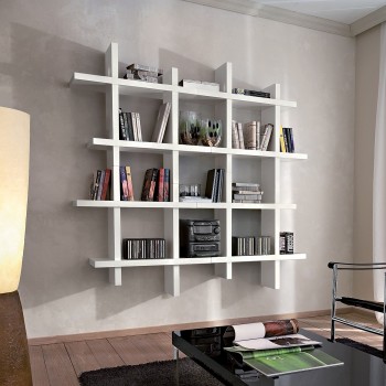 HOMEMANIA - Libreria Labirent - Con Ripiani, Mensole - Da Parete, Ufficio,  Soggiorno - Bianco In Truciolare Melaminico, 125 X 22 X 129 Cm - ePrice