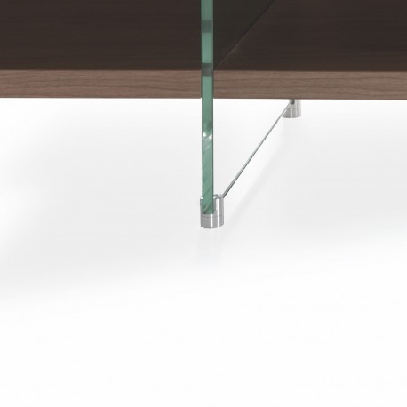 Madia moderna con ante scorrevoli in laminato e vetro 180 cm Benoit