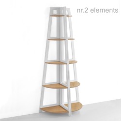 Libreria ad angolo componibile bianca in legno Balsas 2