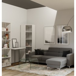 Libreria moderna in legno Inedditah Angolo A finitura bianco frassino 2