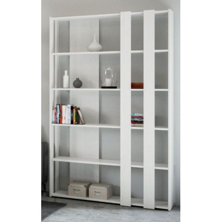 Libreria autoportante a muro Inedditah B-Small in legno finitura BIANCO FRASSINO