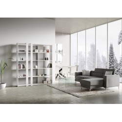 Libreria a parete autoportante in legno Inedditah C colore BIANCO FRASSINO 2