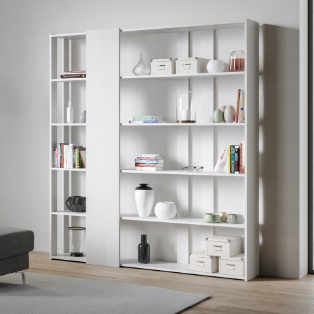 Libreria moderna per salotto di design Inedditah D finitura BIANCO FRASSINO