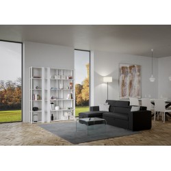 Libreria a parete in legno 6 ripiani Inedditah E finitura BIANCO FRASSINO 2