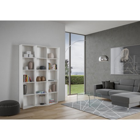 Libreria moderna a parete in legno  Deducha 3 finitura BIANCO FRASSINO