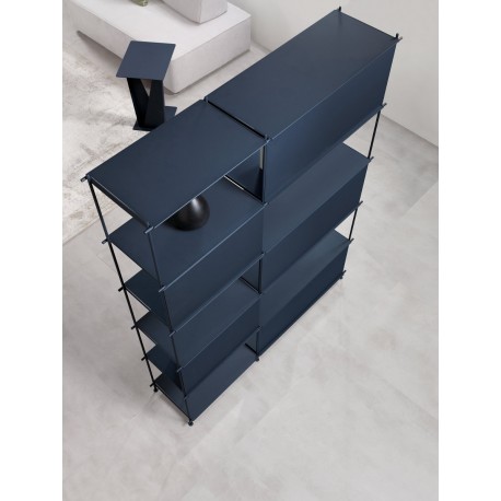 Libreria divisoria separa ambienti in acciaio Miyoko