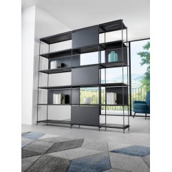 Libreria divisoria autoportante da terra in acciaio Miyoko 2