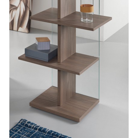 Libreria a colonna moderna per salotto Laddy finitura NOCE