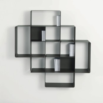 Libreria da muro componibile in metallo portata 140 kg Mondrian-2A