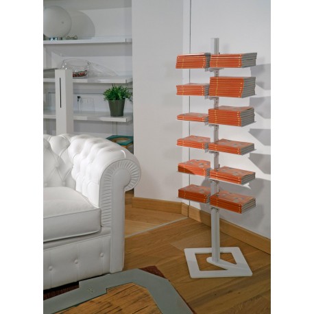 Libreria autoportante a colonna in alluminio e acciaio Dotto