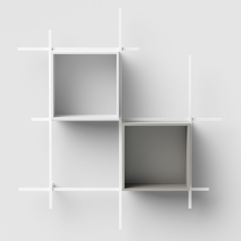 Libreria a parete in tubolare d'acciaio Etere1-Comp2