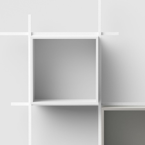 Libreria a parete in tubolare d'acciaio Etere1-Comp2