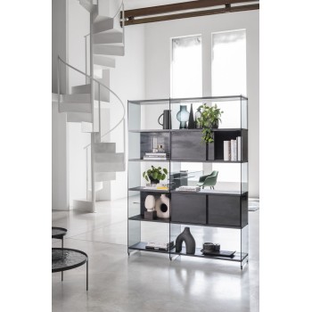 Libreria separa ambienti in vetro e laminato Tibor-Comp23 2