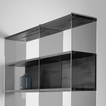 Libreria separa ambienti in vetro e laminato Tibor-Comp24 2