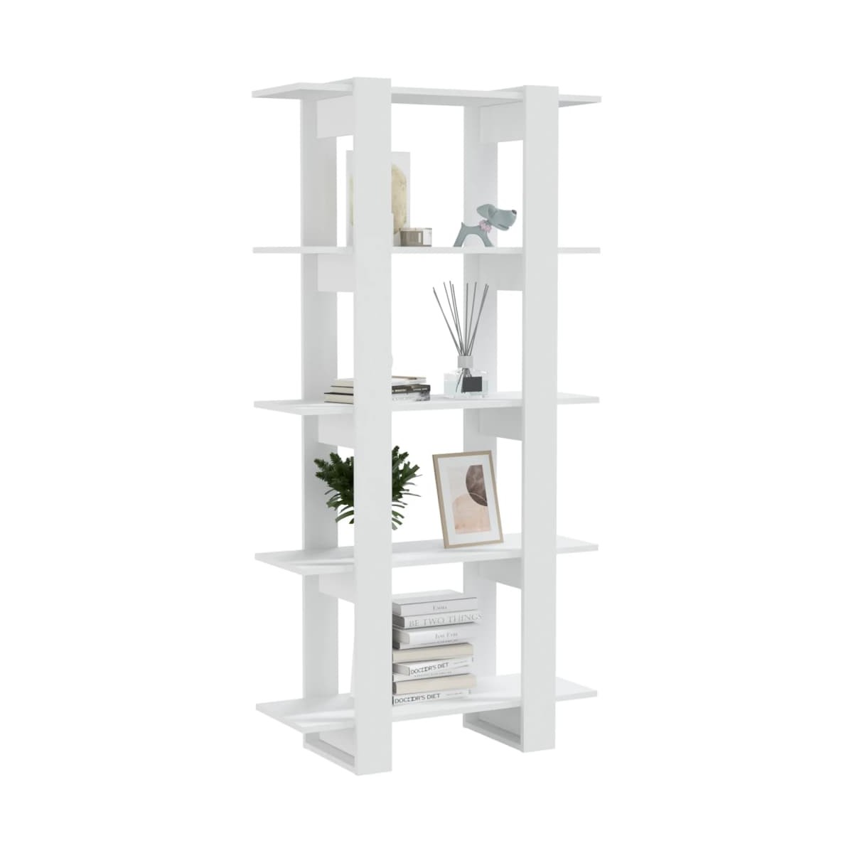 Libreria/divisorio per ambienti bianco lucido 100x30x198 cm in derivati  ​​del legno