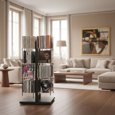 Porta CD e DVD moderni in acciaio legno o plexiglass