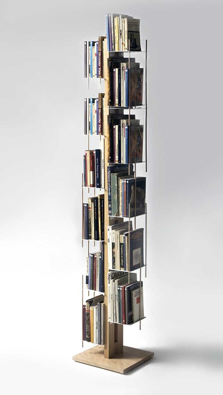 Libreria colonna in legno Zia Veronica naturale o nero