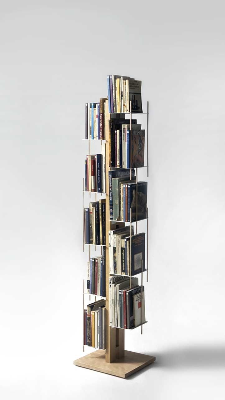 Libreria colonna in legno Zia Veronica naturale o nero