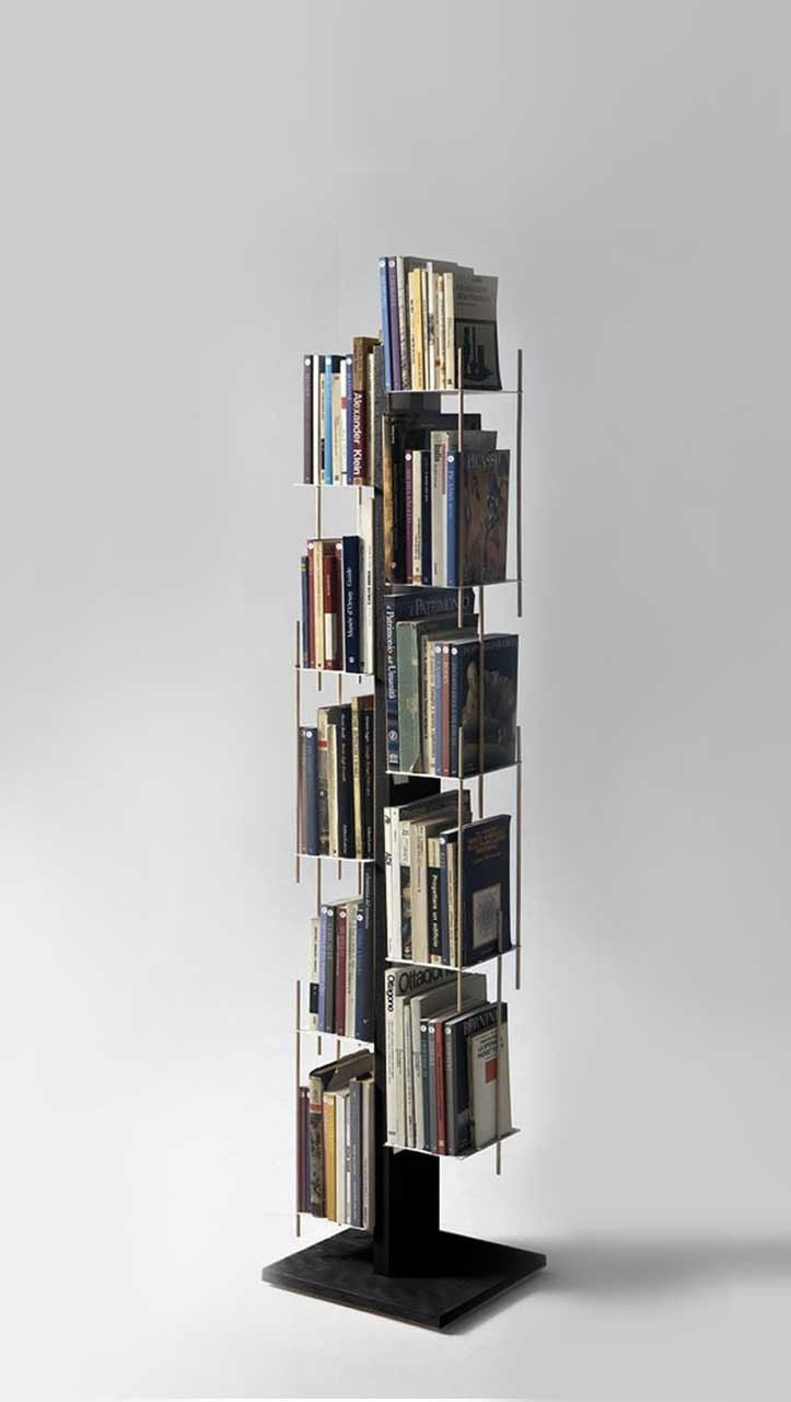 Libreria colonna in legno Zia Veronica naturale o nero