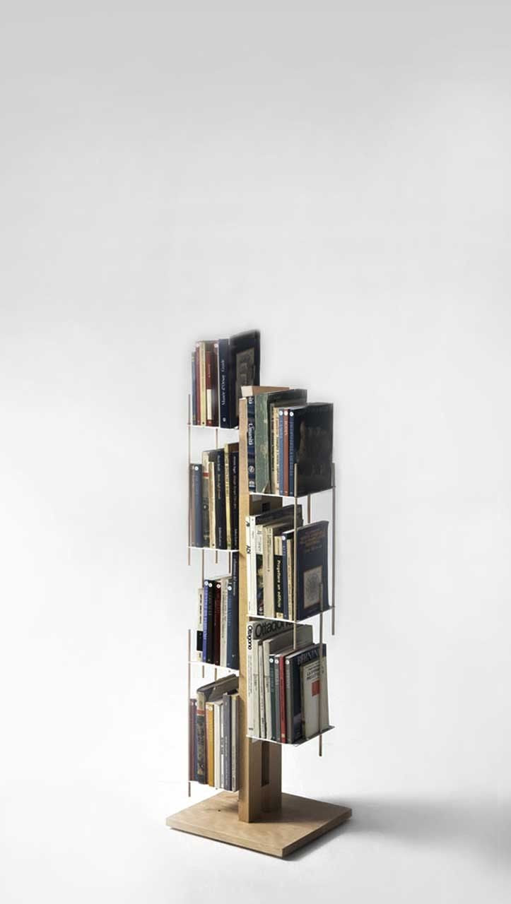 Libreria colonna in legno Zia Veronica naturale o nero