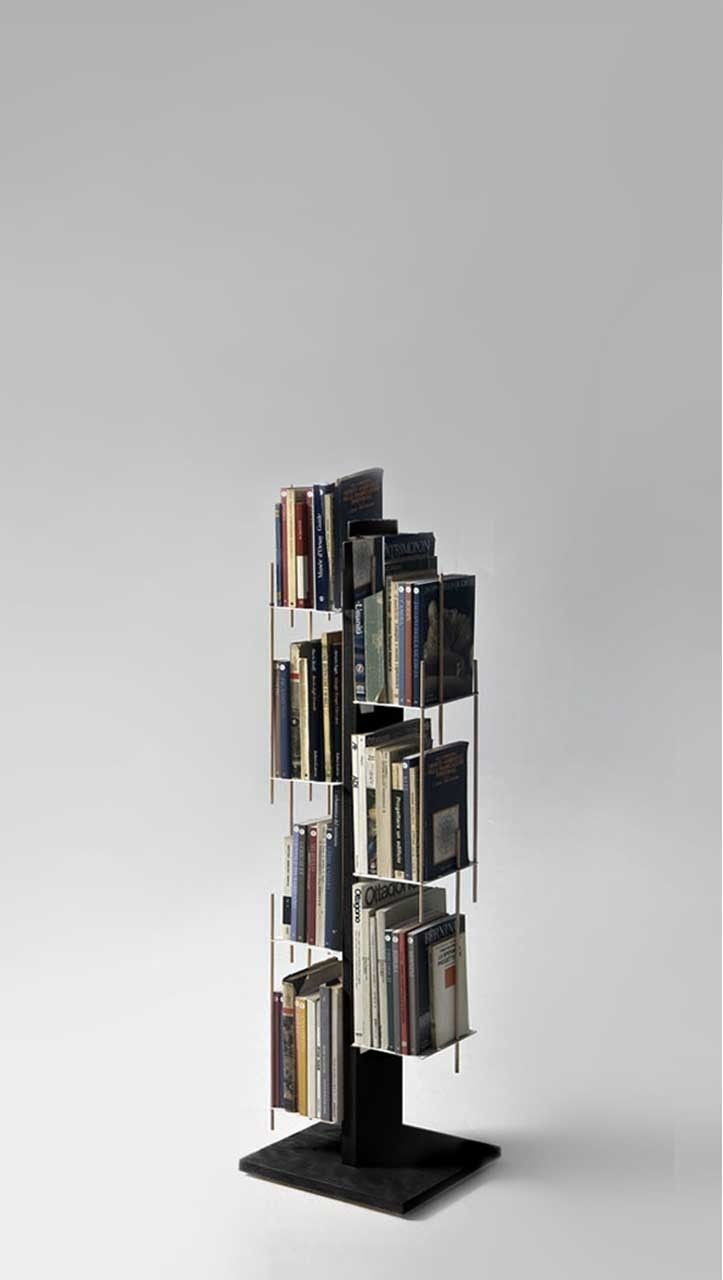 Libreria colonna in legno Zia Veronica naturale o nero