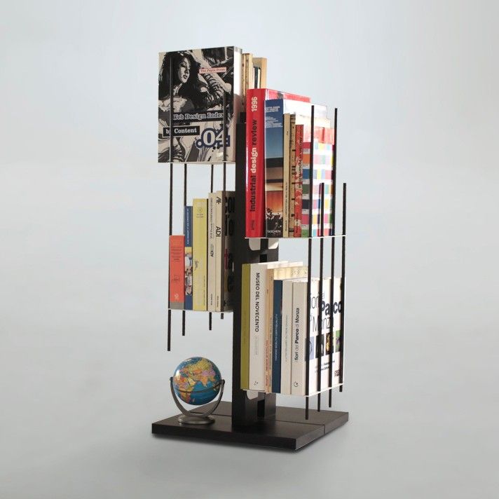 Libreria colonna in legno Zia Veronica naturale o nero