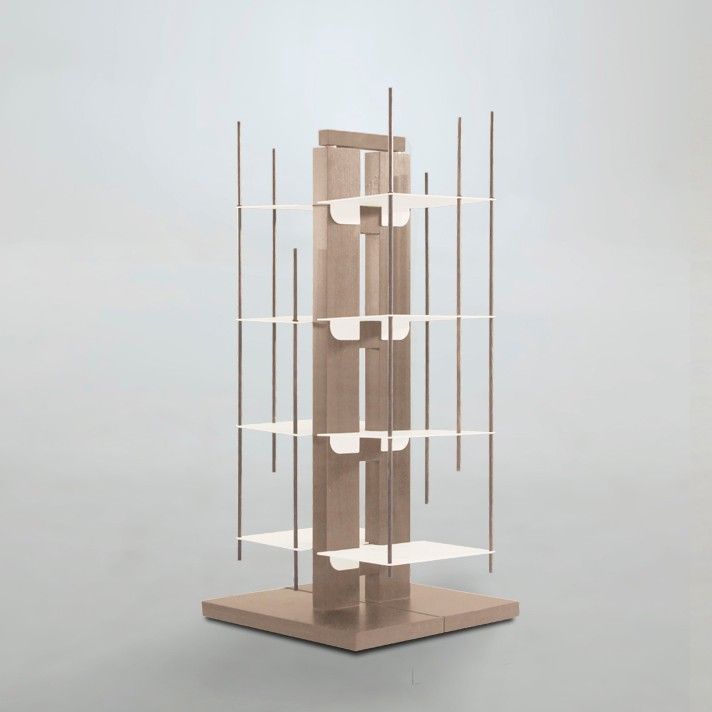 Libreria colonna in legno Zia Veronica naturale o nero