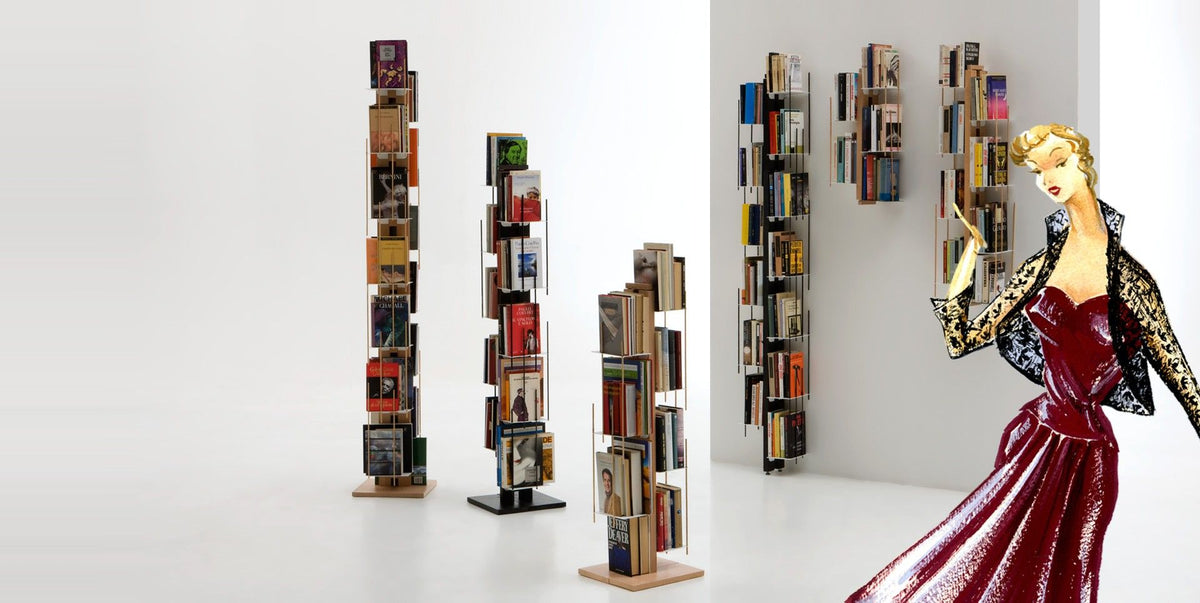 Libreria verticale da parete Zia Veronica in legno naturale