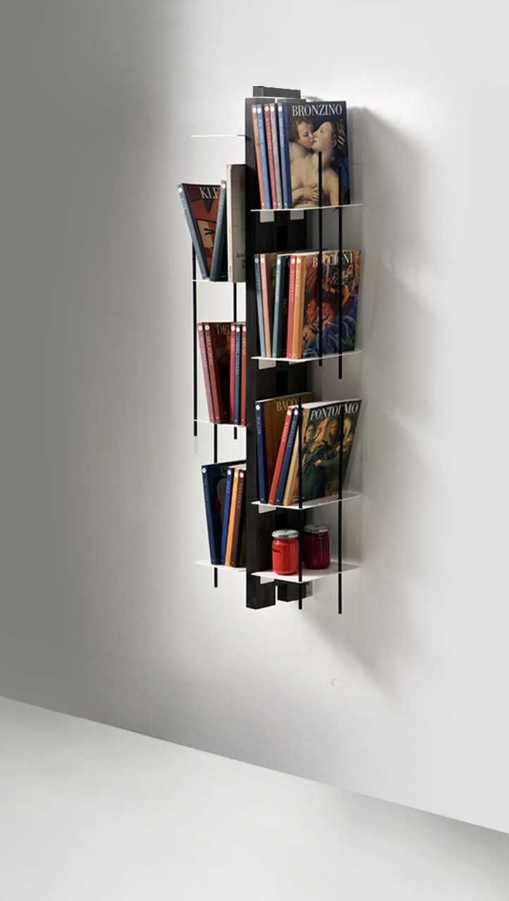 Libreria sospesa a muro Zia Veronica in legno e metallo