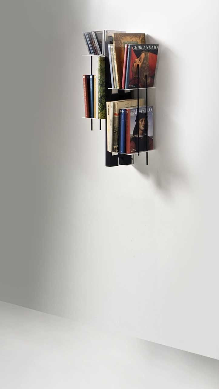 Libreria sospesa a muro Zia Veronica in legno e metallo