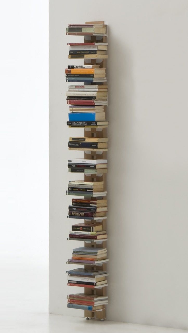 Libreria da muro verticale Zia Ortensia in legno naturale