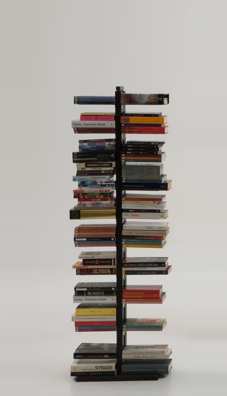 Libreria a colonna da terra Zia Bice in legno naturale