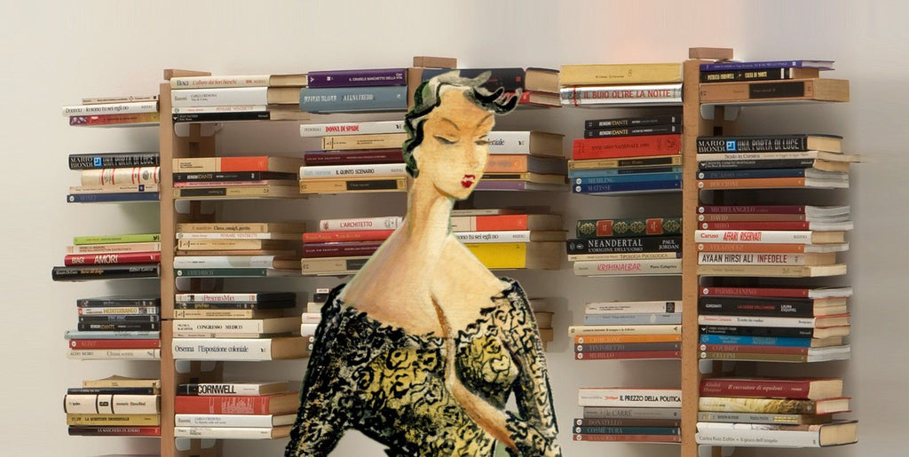 Libreria a colonna da terra Zia Bice in legno naturale