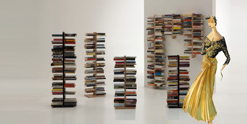 Libreria a colonna da terra Zia Bice in legno naturale