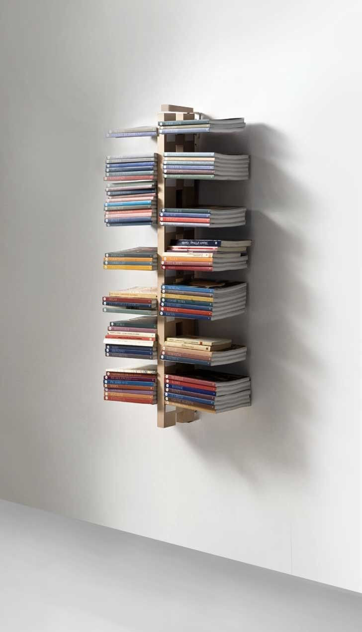 Libreria sospesa a parete Zia Bice in legno massello