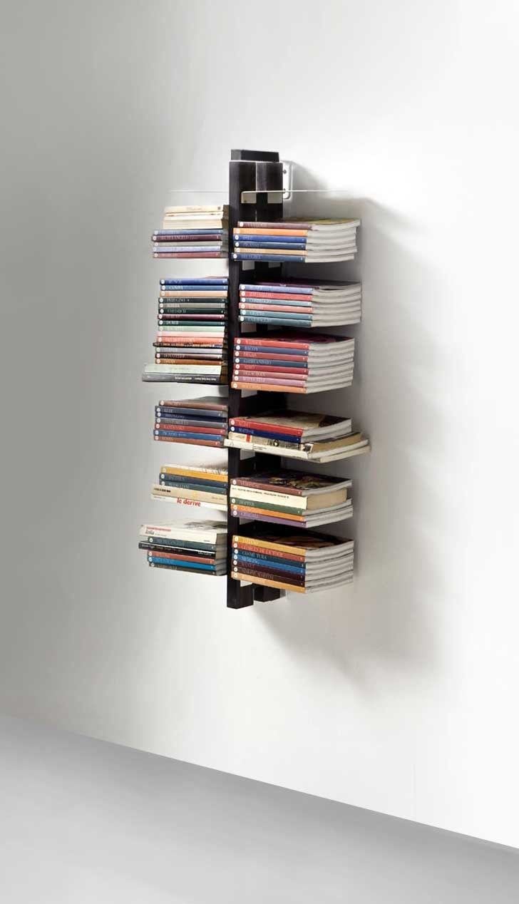 Libreria sospesa a parete Zia Bice in legno massello
