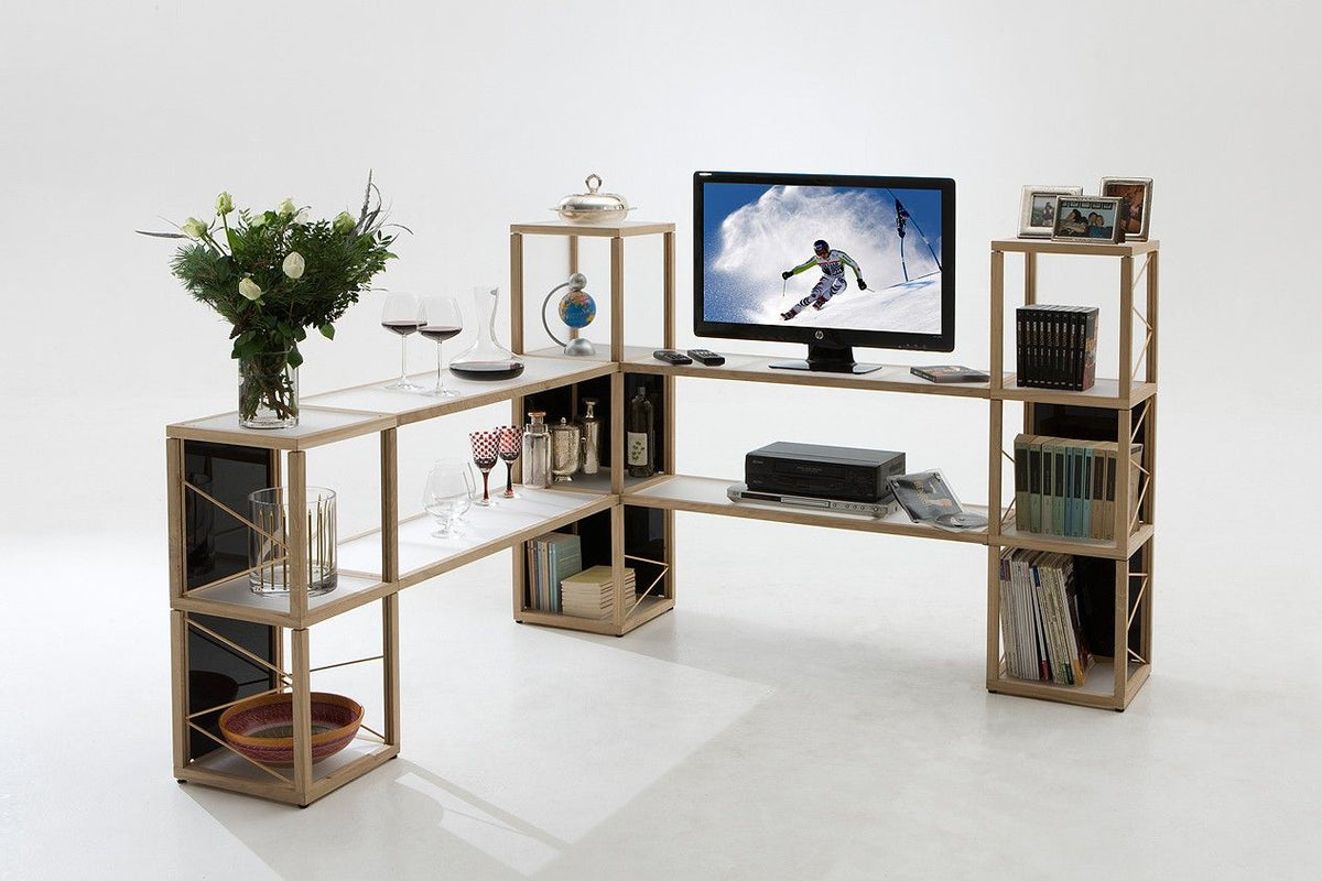 Libreria scaffale per negozio Castelli 4 in legno rovere
