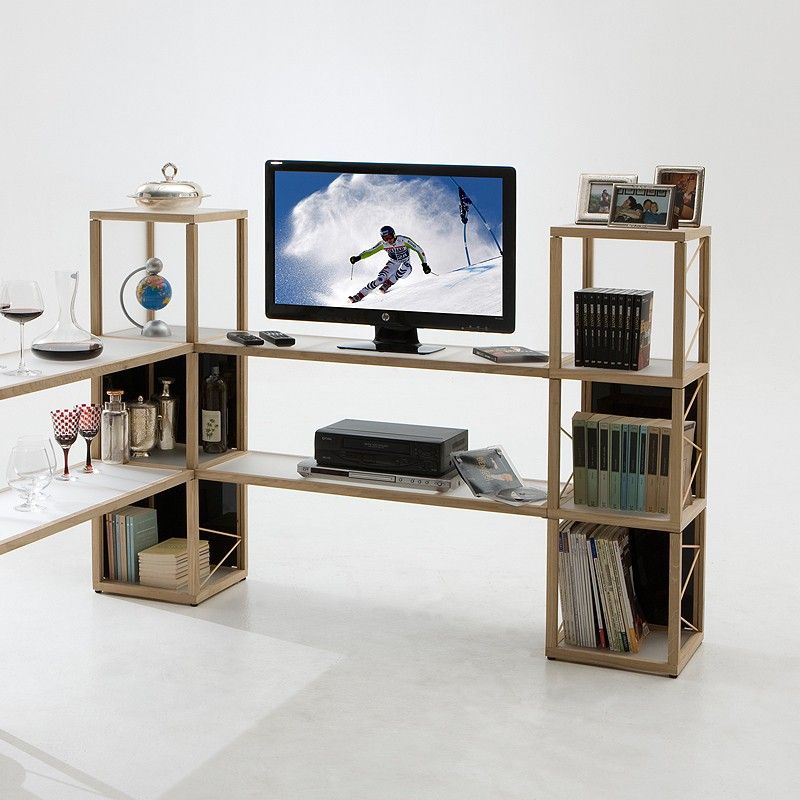 Libreria scaffale per negozio Castelli 4 in legno rovere