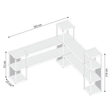 Libreria scaffale per negozio Castelli 4 in legno rovere