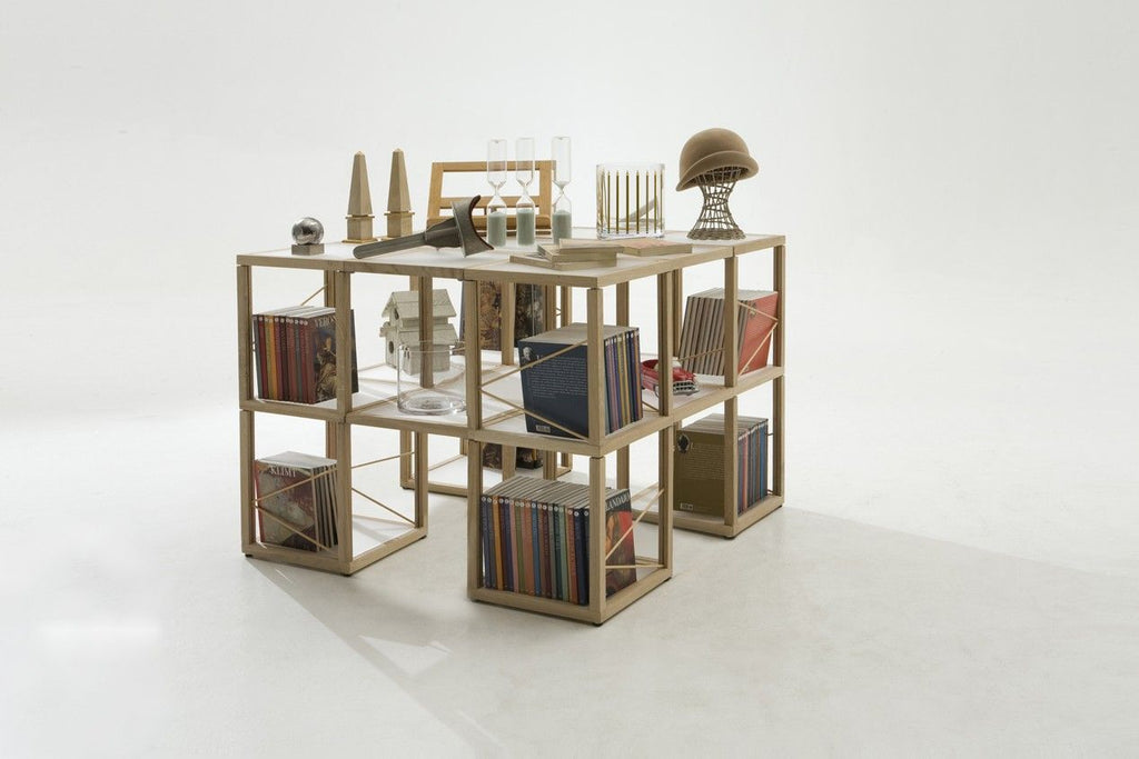 Libreria moderna in legno Castelli 7 rovere naturale