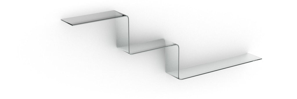 Mensole design in vetro curvato trasparente 100 cm Ladder