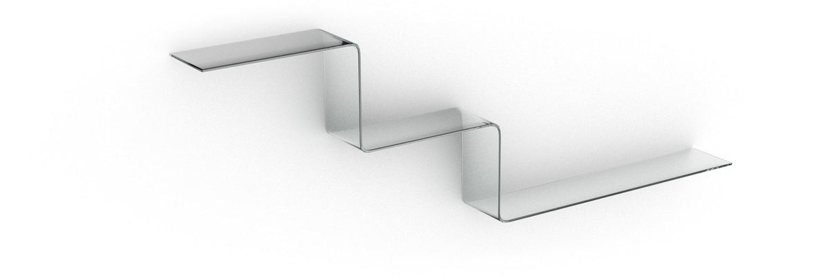 Mensole design in vetro curvato trasparente 100 cm Ladder