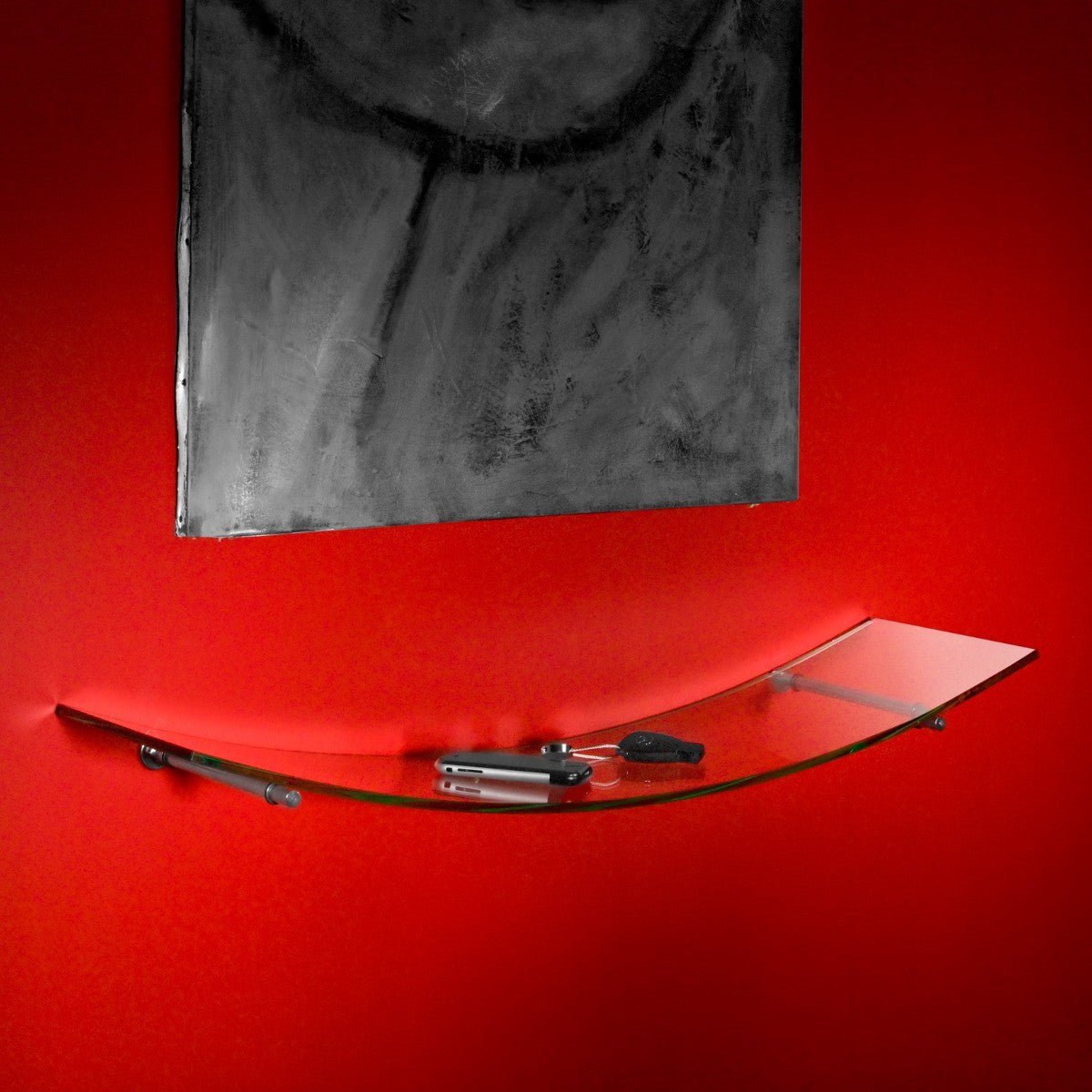 Set mensole vetro curvato trasparente 80 x 20 cm Bow
