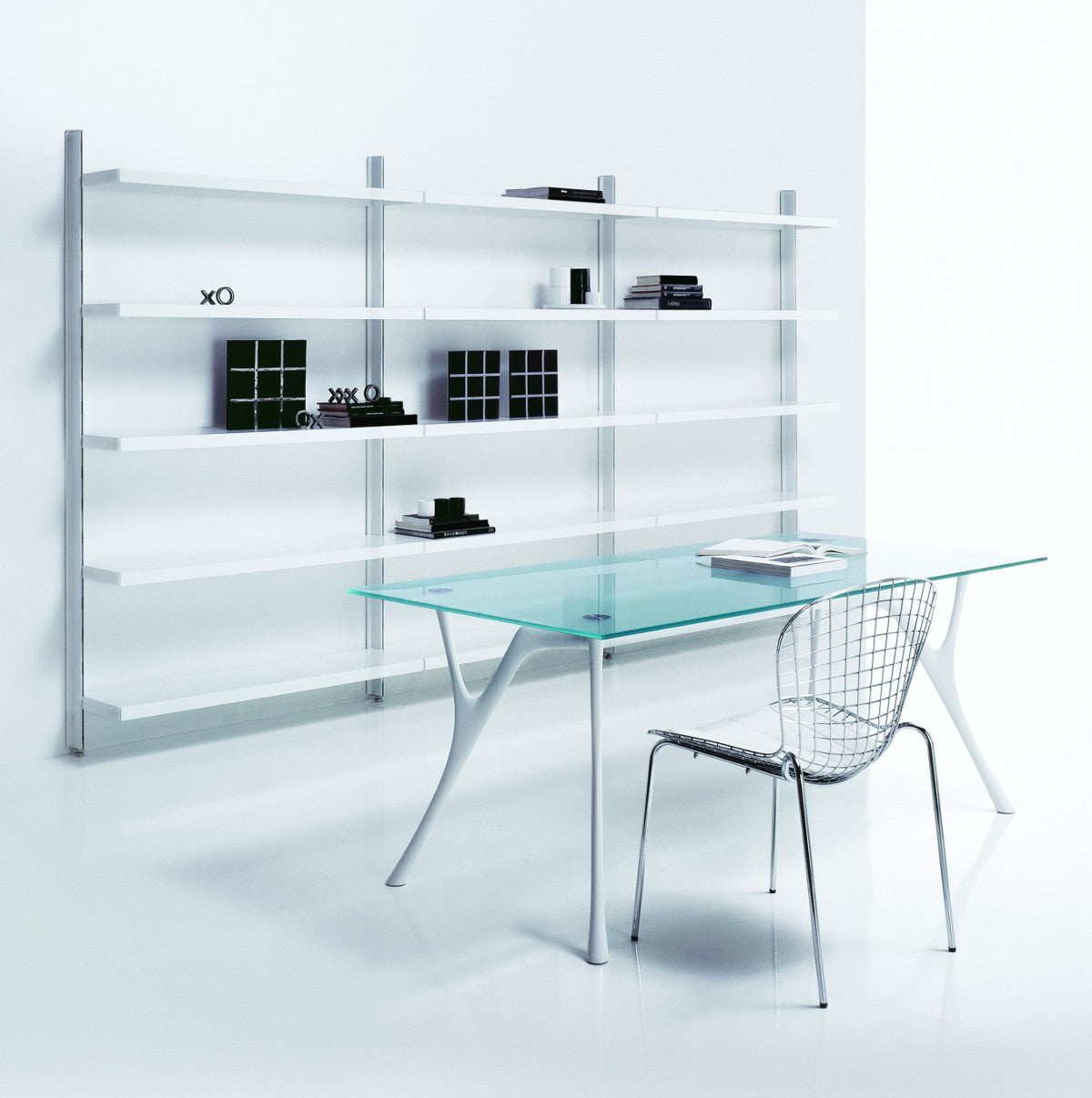 Scaffalatura libreria a muro in acciaio Astryd 7