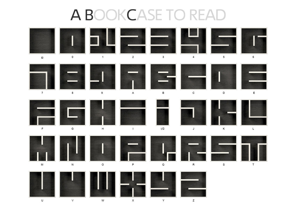 Libreria con lettere in legno laminato ABC Read More