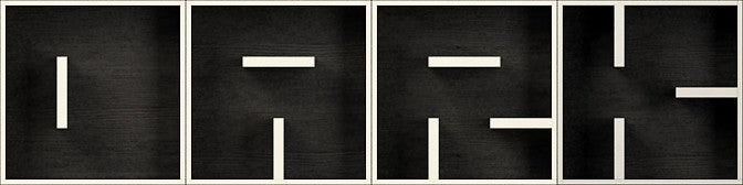 Libreria con cubi a parete lettere in legno ABC DARK