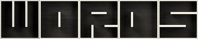 Cubi da parete in legno bianco nero ABC WORDS